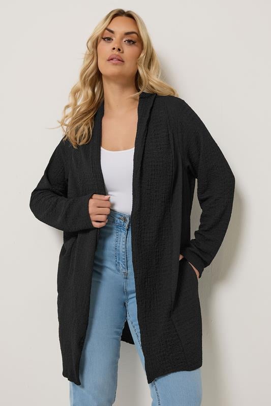 YOURS Curve Black Bubble Textured Blazer