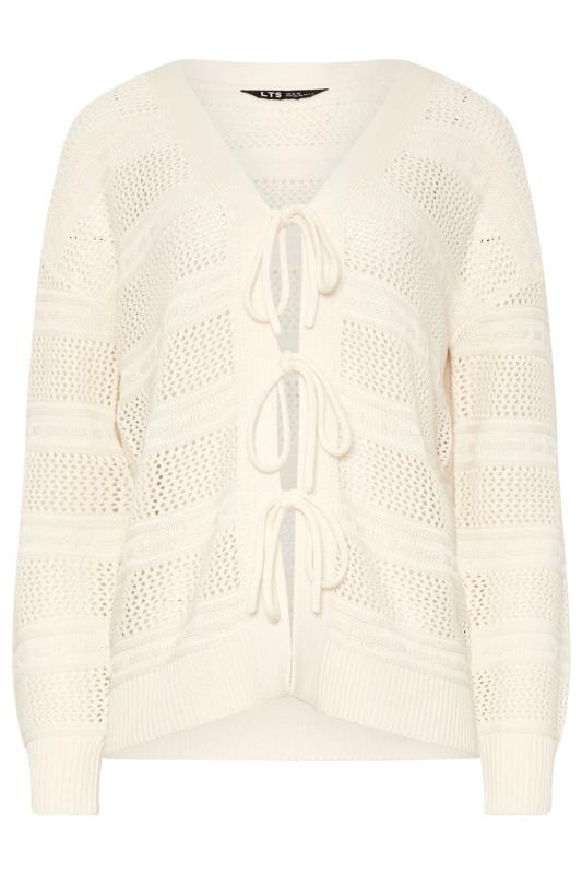 LTS Tall Ivory White Knit Tie Front Cardigan | Long Tall Sally 5