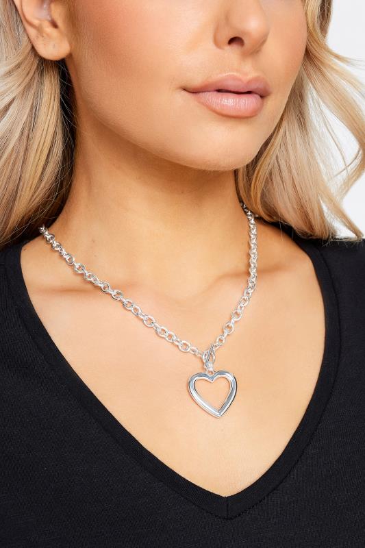 Plus Size  Yours Silver Chain Heart Necklace