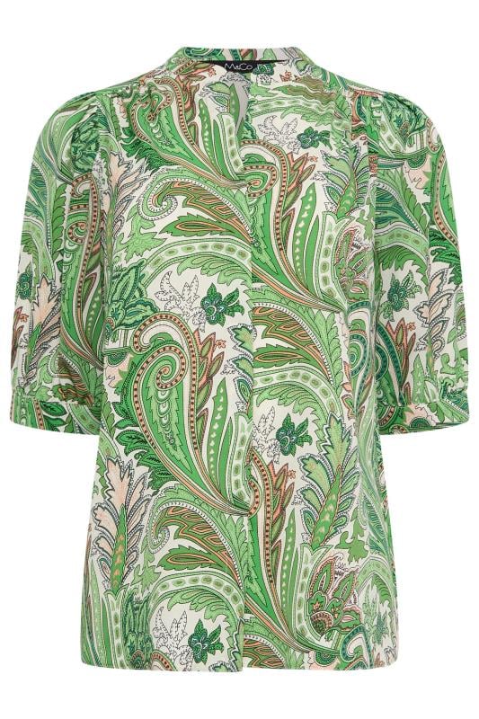 M&Co Green Paisley Print Puff Sleeve Shirt | M&Co 6