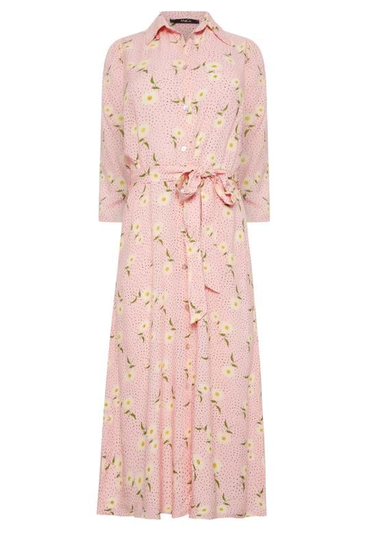 M&Co Pink Ditsy Floral Midi Shirt Dress | M&Co 6