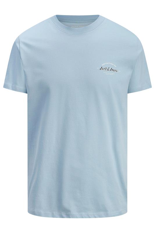 JACK & JONES Big & Tall Celestial Blue Crew Neck T-Shirt | BadRhino 2
