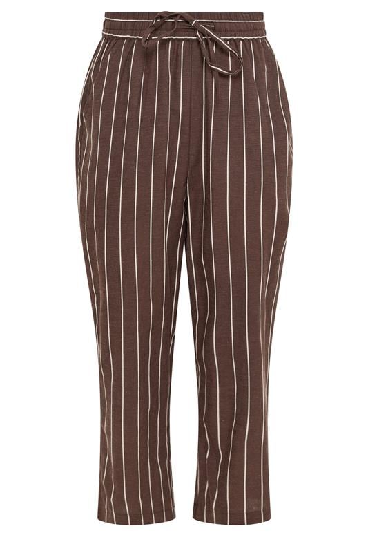  M&Co Brown Tapered Cropped Leg Trousers