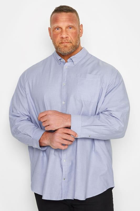 JACK & JONES Big & Tall Light Blue Oxford Shirt | BadRhino 2