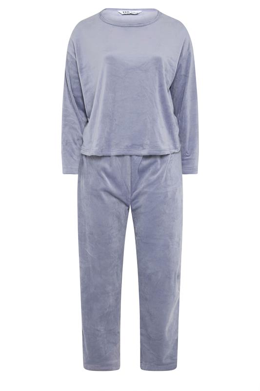 YOURS Plus Size Blue Super Luxe Pyjama Set | Yours Clothing 6