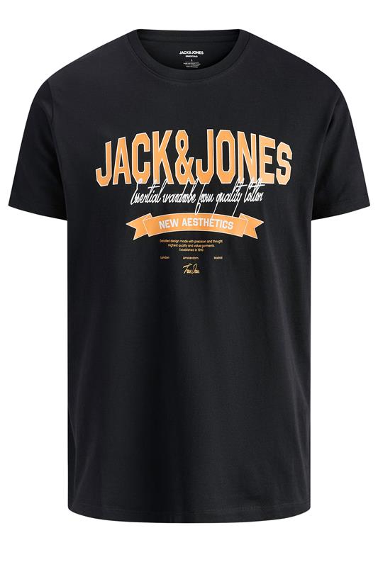 JACK & JONES Big & Tall Black Graphic T-Shirt | BadRhino 2