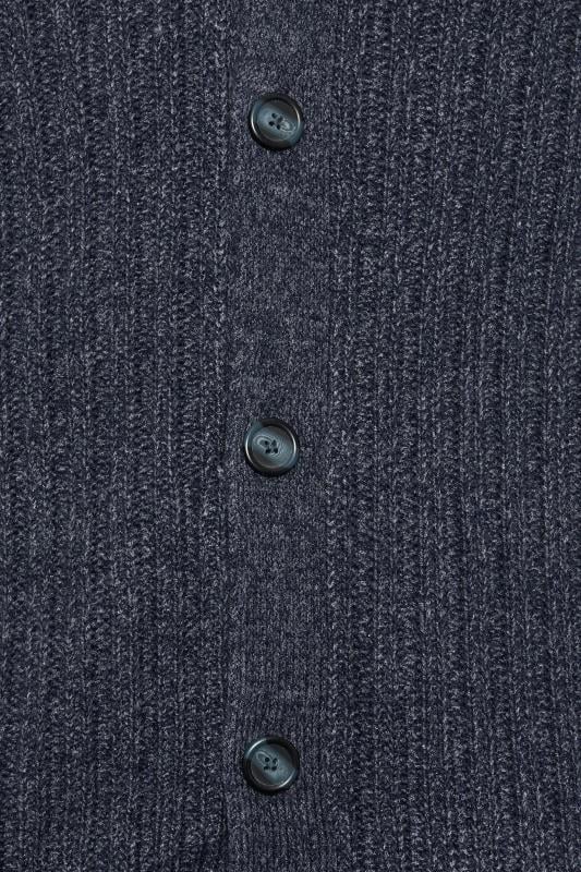 BadRhino Big & Tall Navy Blue Knitted Shawl Cardigan | BadRhino 1