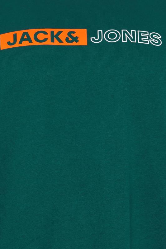 JACK & JONES Big & Tall Deep Teal Green Logo Play T-Shirt | BadRhino 1