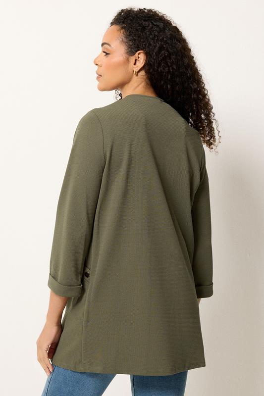 M&Co Khaki Green Textured Jersey Jacket | M&Co 2
