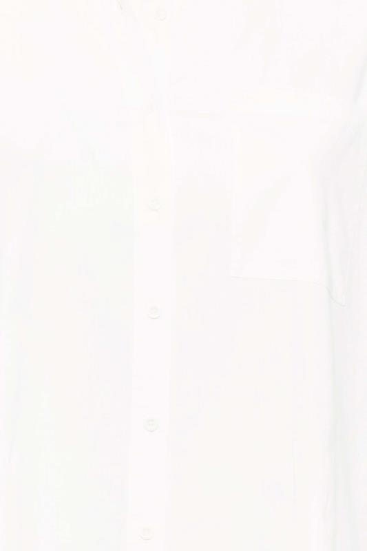 YOURS Plus Size White Poplin Oversized Shirt | Yours Clothing 5