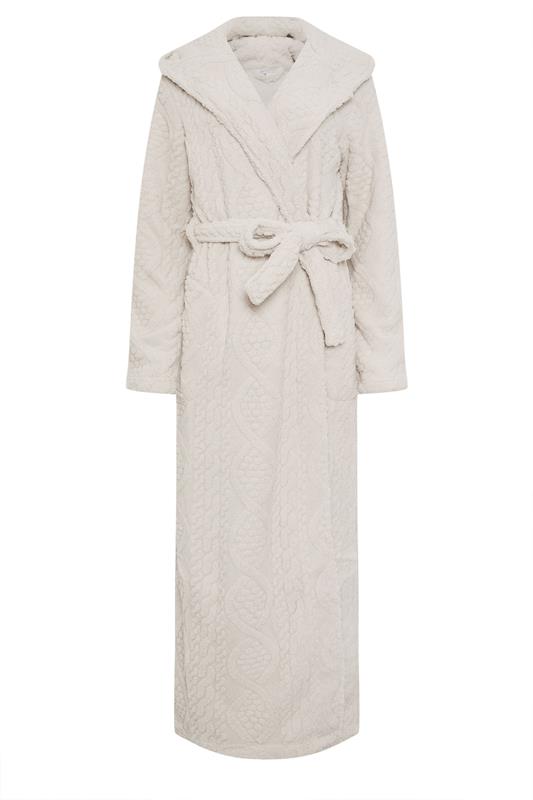 LTS Tall Natural Brown Cable Maxi Dressing Gown | Long Tall Sally  5