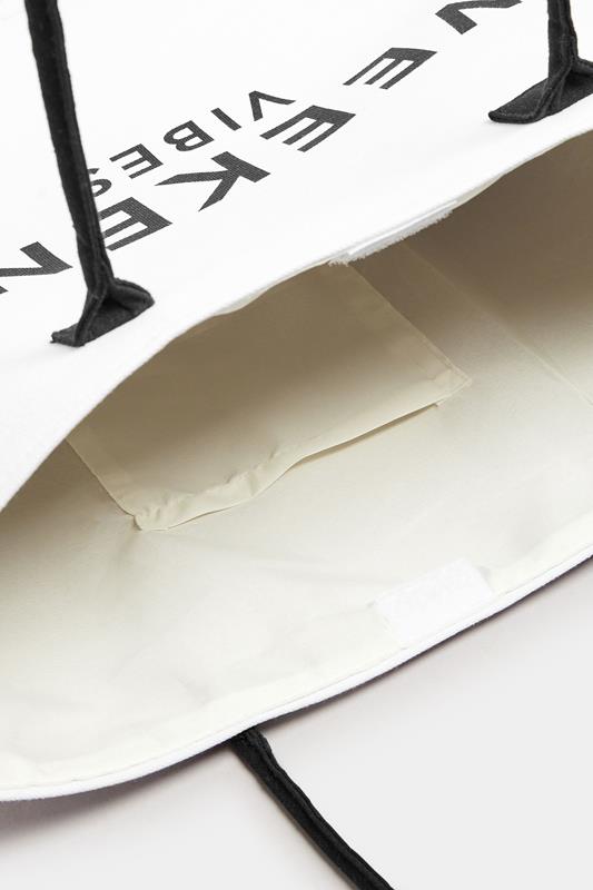 White 'Weekend Vibes' Tote Bag | Yours Clothing 5