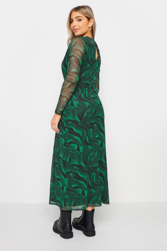 M&Co Green Abstract Print Mesh Maxi Dress | M&Co 4