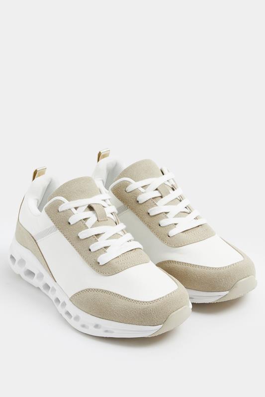 White Contrast Chunky Runner Trainers In Extra Wide EEE Fit | Yours Clothing 1