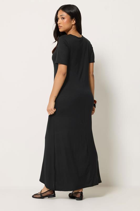 PixieGirl Petite Women's Black Short Sleeve T-Shirt Maxi Dress | PixieGirl  2