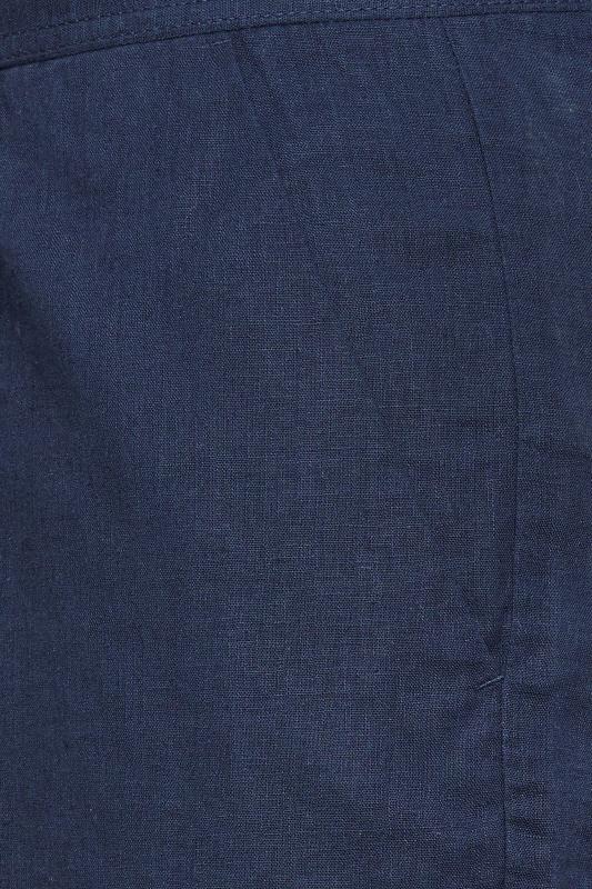 BadRhino Big & Tall Navy Blue Linen Shorts 4