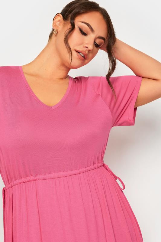 LIMITED COLLECTION Plus Size Pink Adjustable Waist Maxi Dress | Yours Clothing 6