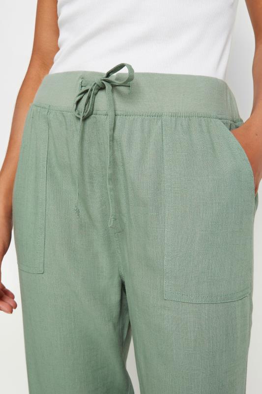 M&Co Sage Green Linen Cropped Joggers | M&Co 4