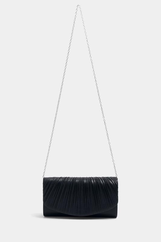 Black Ruched Envelope Clutch Bag | Yours Clothing 4