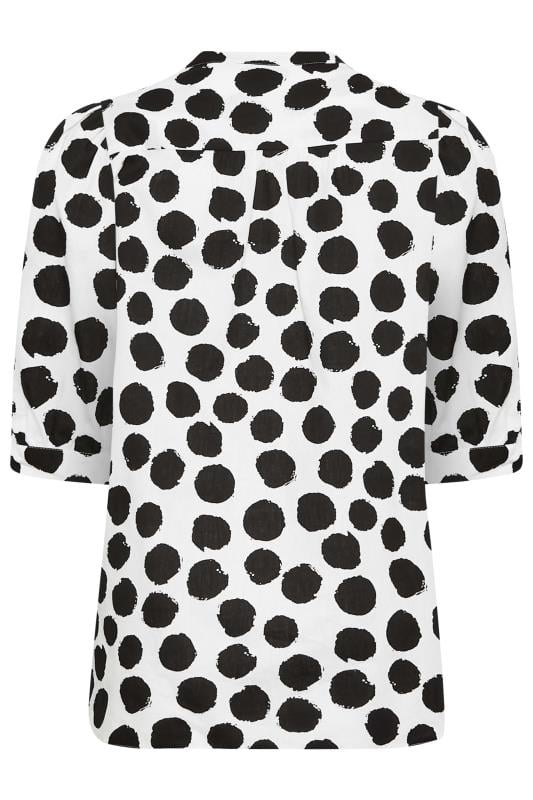M&Co White Polka Dot Puff Sleeve Shirt | M&Co 7
