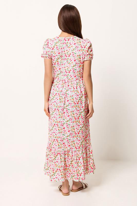 PixieGirls Petite Pink Floral Maxi Dress | PixieGirl 2