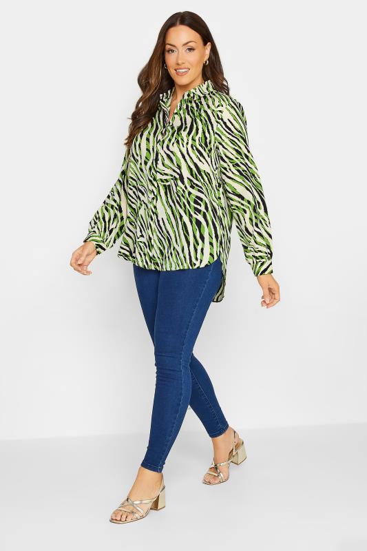M&Co Green Zebra Print Long Sleeve Shirt | M&Co 2