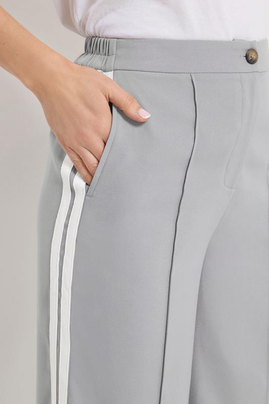 LTS Tall Women's Light Grey Side Stripe Wide Leg Trousers | Long Tall Sally 4