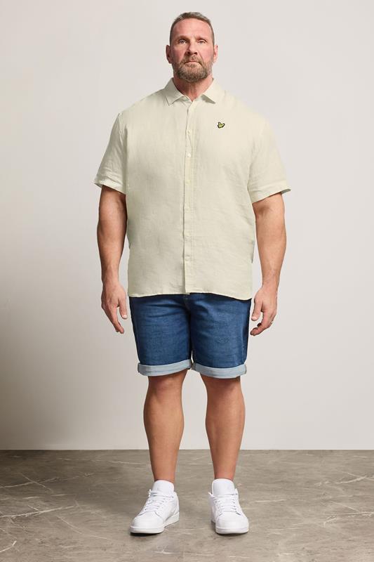 Lyle & Scott Big & Tall Stone Brown Linen Shirt | BadRhino 1