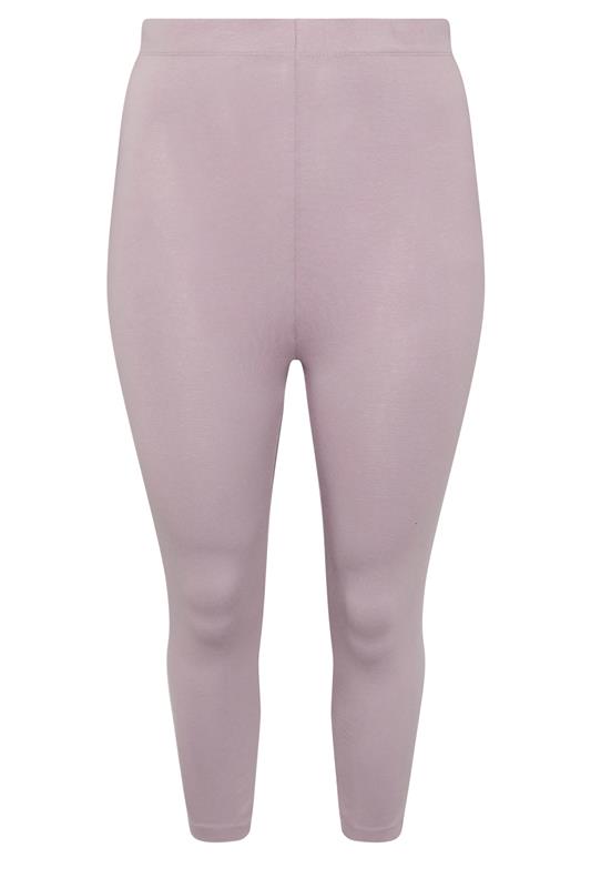 YOURS Plus Size Light Purple Crop Leggings | Yours Clothing 5