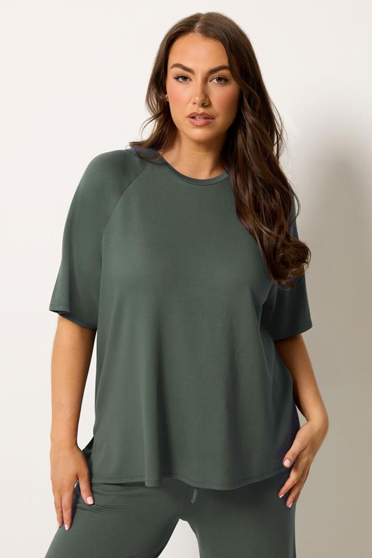 YOURS Curve Sage Green Soft Touch T-Shirt