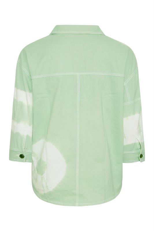 Plus Size Mint Green Tie Dye Denim Jacket | Yours Clothing 9
