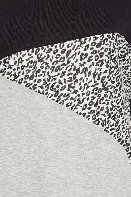 M&Co Black & Grey Leopard Print Colour Block Top | M&Co 7