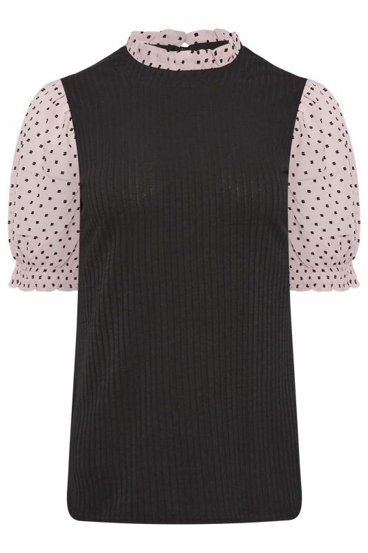 M&Co Pink Polka Dot Contrast Sleeve Blouse | M&Co 6