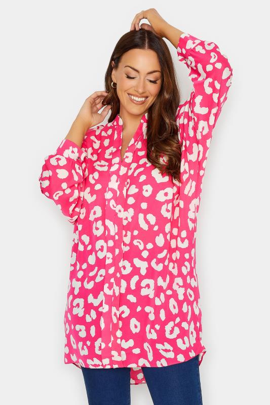 Women's  M&Co Pink Leopard Print Blouse