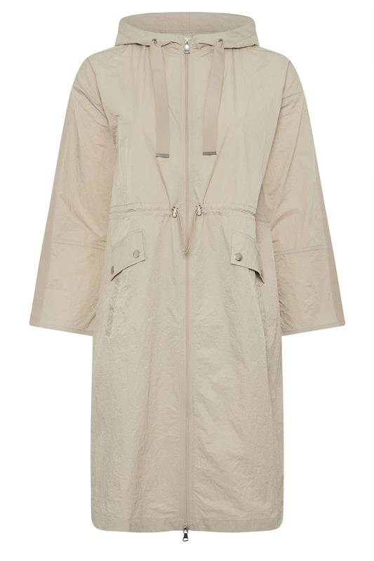 YOURS Plus Size Natural Brown Lightweight Longline Parka Jacket | Yours Clothing 6