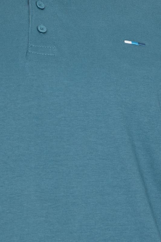 BadRhino Big & Tall Blue Contrast Tipped Detail Polo Shirt | BadRhino 5