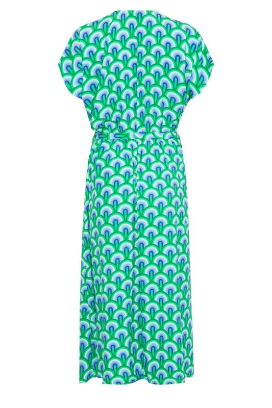 LTS Tall Women's Green Geometric Print Midi Wrap Dress | Long Tall Sally 7