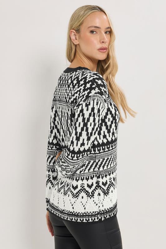 LTS Tall Black & White Fairisle Jumper | Long Tall Sally 2