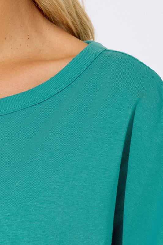 YOURS Plus Size Teal Blue Oversized Boxy T-Shirt | Yours Clothing 4