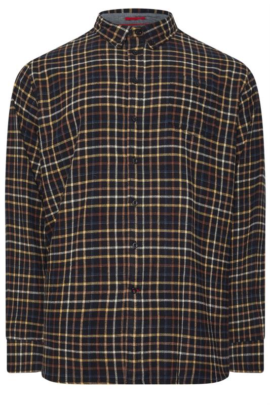 D555 Big & Tall Black Check Print Long Sleeve Shirt | BadRhino 2