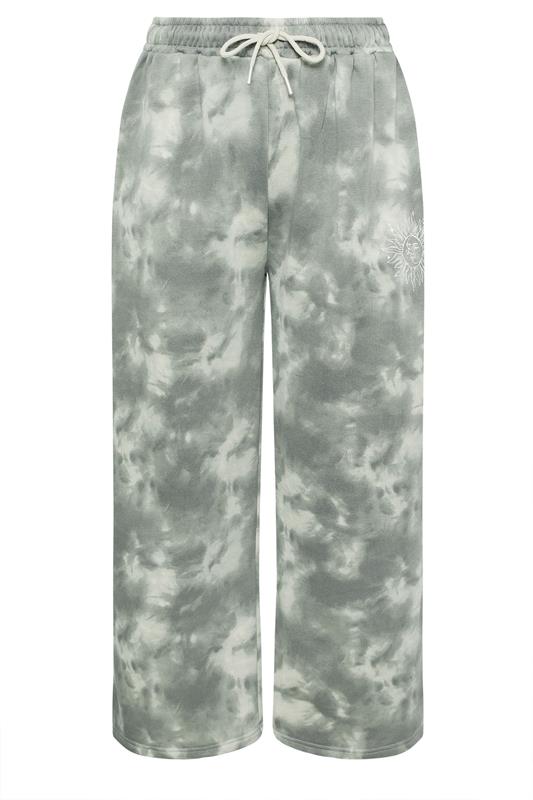 LIMITED COLLECTION Plus Size Grey Graphic Tie Dye Joggers | Yours Clothing 6