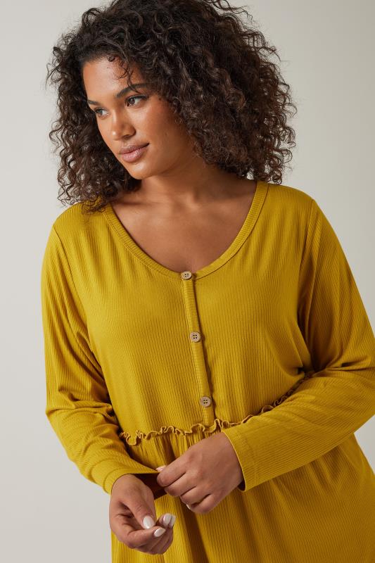 EVANS Plus Size Yellow Long Sleeve Top | Evans 4