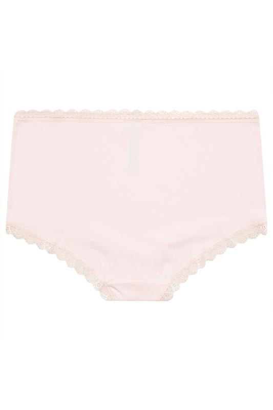 YOURS Plus Size Pink Lace Trim High Waisted Shorts | Yours Clothing 6