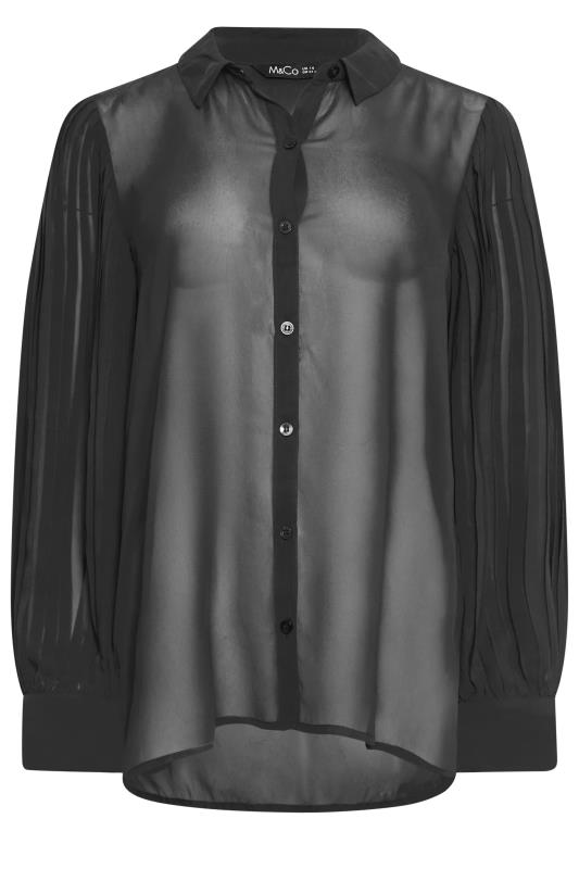 M&Co Black Pleat Sleeve Shirt | M&Co 6