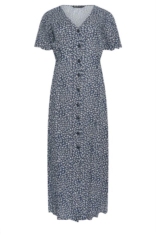 M&Co Blue Ditsy Print Button Through Midi Tea Dress | M&Co 5
