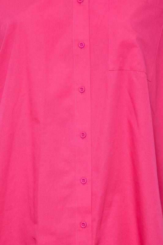 Plus Size Pink Oversized Poplin Shirt | Yours Clothing 5