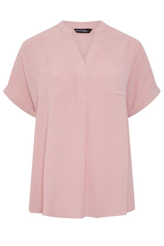 EVANS Plus Size Rose Pink Overhead Utility Shirt | Evans 5