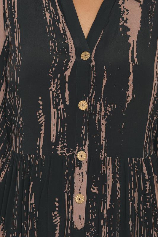 EVANS Plus Size Black Premium Smudge Print Tiered Maxi Dress | Evans 6