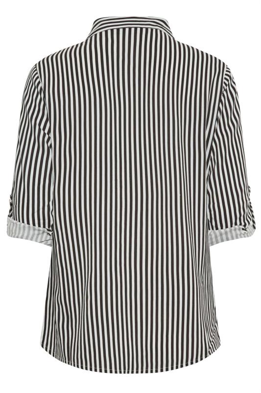 M&Co Black & White Stripe Tab Sleeve Shirt | M&Co 7