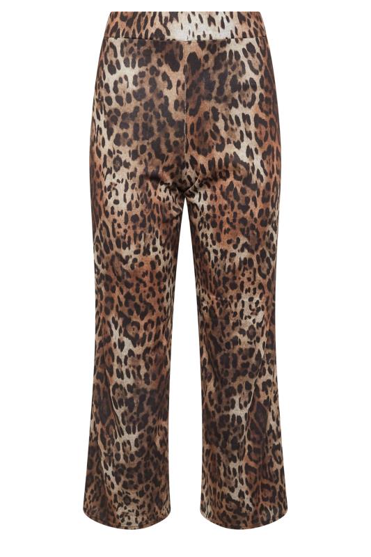 PixieGirl Petite Women's Brown Soft Touch Leopard Print Trousers | PixieGirl 6